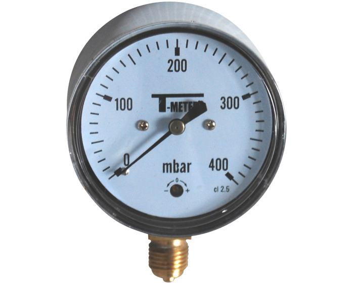 SS pressure gauge 1633 dry radial Ø63 1/4'' Class2,5 0/60mbar